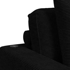 Arizona Chaise with 1 Pillow 20\", 2 Cupholders and 2 USB in Steno Black