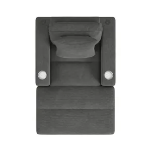 Arizona Chaise with 1 Pillow 20\", 2 Cupholders and 2 USB in Steno Charcoal