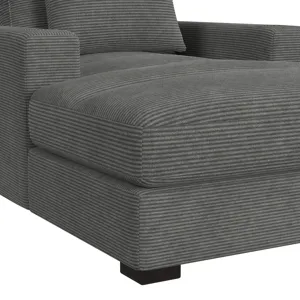 Arizona Chaise with 1 Pillow 20\", 2 Cupholders and 2 USB in Steno Charcoal