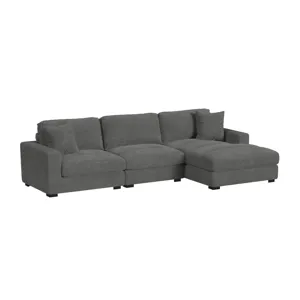 Arizona Modular LHF Armchair with 1 pillow 20\" in Steno Charcoal