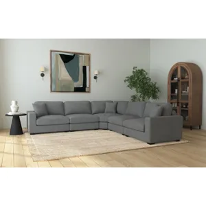 Arizona Modular LHF Armchair with 1 pillow 20\" in Steno Charcoal