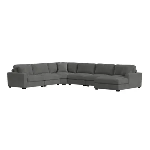 Arizona Modular LHF Armchair with 1 pillow 20\" in Steno Charcoal