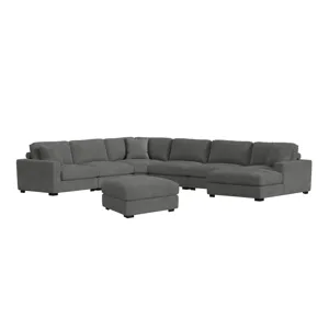 Arizona Modular LHF Armchair with 1 pillow 20\" in Steno Charcoal