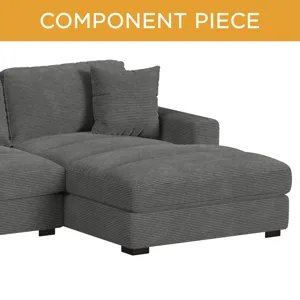 Arizona Modular RHF Chaise with 1 pillow 20\" in Steno Charcoal