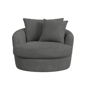 Arizona Swivel Chair with 1 pillow 20\" in Steno Charcoal