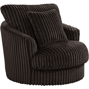 Arizona Swivel Chair with 1 Pillow 20” in Grand Cord Espresso