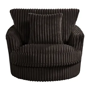 Arizona Swivel Chair with 1 Pillow 20” in Grand Cord Espresso