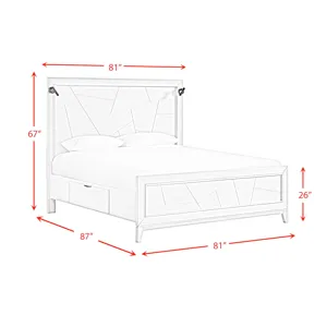 Artis King Bed w/ Storage in White