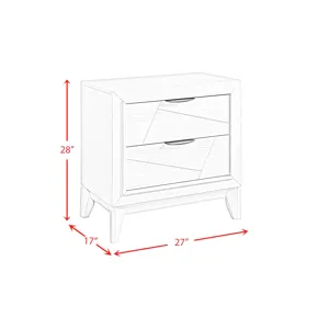 Artis Nightstand w/ USB in White