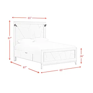 Artis Queen Bed w/ Storage in White