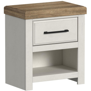 Artisan Nightstand with USB in Natural and Off-White