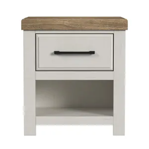 Artisan Nightstand with USB in Natural and Off-White