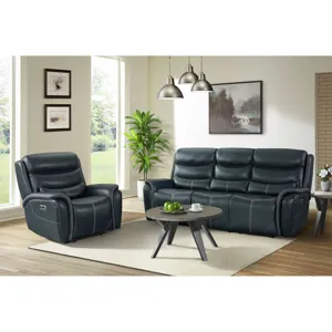 Aruba Power Motion Sofa with Power Headrest in Pebble Navy