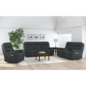 Aruba Power Motion Loveseat with Power Headrest and Console in Pebble Grey