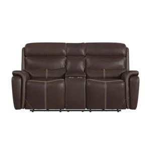 Aruba Motion Loveseat with Console in Pebble Brown