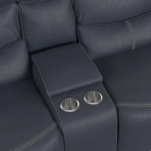 Aruba Power Motion Loveseat with Power Headrest and Console in Pebble Navy