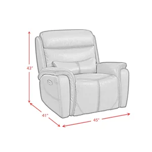 Aruba Power Motion Recliner with Power Headrest in Pebble Grey