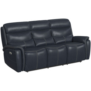 Aruba Power Motion Sofa with Power Headrest in Pebble Navy