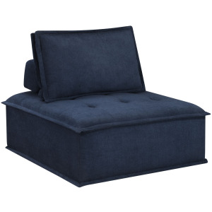 Paxton Armless Chair In Columbia Navy with match welt