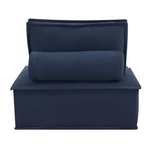 Paxton Armless Chair In Columbia Navy with match welt