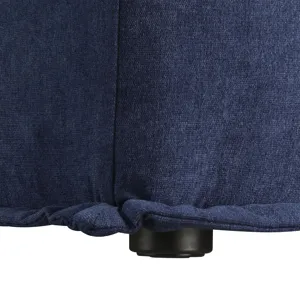 Paxton Armless Chair In Columbia Navy with match welt