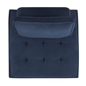 Paxton Armless Chair In Columbia Navy with match welt