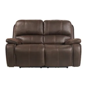 Atlantis Power Motion Loveseat with Power Motion Head Recliner in Heritage Coffee
