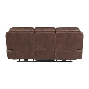 Atlantis Power Motion Sofa with Power Motion Head Recliner in Heritage Brown