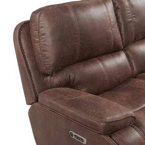 Atlantis Power Motion Loveseat with Power Motion Head Recliner in Heritage Brown
