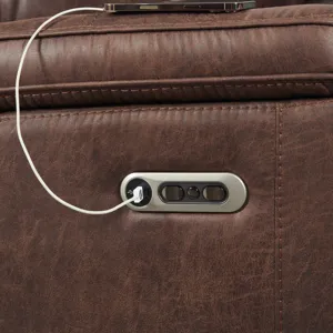 Atlantis Power Motion Loveseat with Power Motion Head Recliner in Heritage Brown