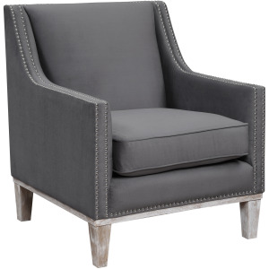 Augusta 16038 Chair W/Wood Leg Distressed Otto Charcoal F231(ISTA 3 packaging)