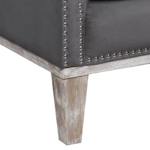 Augusta 16038 Chair W/Wood Leg Distressed Otto Charcoal F231(ISTA 3 packaging)