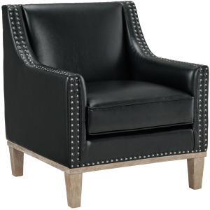 Augusta 16038 Chair W/Wood Leg Distressed In Phoenix Black (ISTA 3 Packaging)