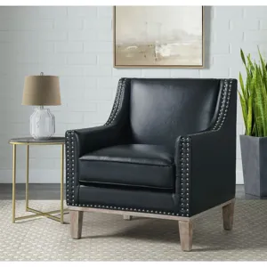 Augusta 16038 Chair W/Wood Leg Distressed In Phoenix Black (ISTA 3 Packaging)