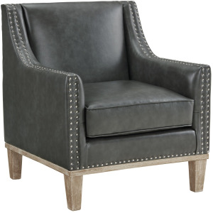 Augusta 16038 Chair W/Wood Leg Distressed In Phoenix Magnetite (ISTA 3 Packaging)