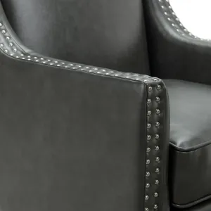 Augusta 16038 Chair W/Wood Leg Distressed In Phoenix Magnetite (ISTA 3 Packaging)