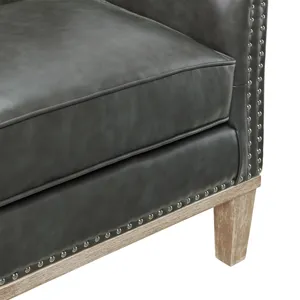 Augusta 16038 Chair W/Wood Leg Distressed In Phoenix Magnetite (ISTA 3 Packaging)