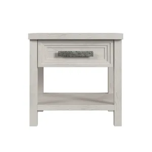 Avalanche End Table with USB in Antique White