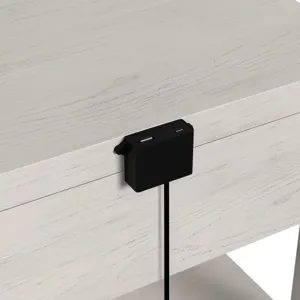 Avalanche End Table with USB in Antique White
