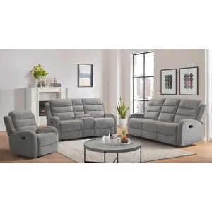 Avanti Motion Loveseat with Console in Whiskers Nature Grey