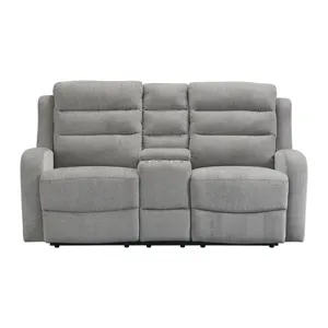 Avanti Motion Loveseat with Console in Whiskers Nature Grey
