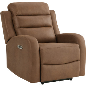 Avanti Power Recliner with Power Motion Head Recliner in Whiskers PU Brown
