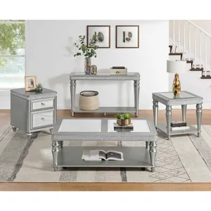 Avril End Table in Silver
