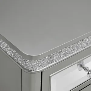 Avril Chairside Table with Power/USB in Silver