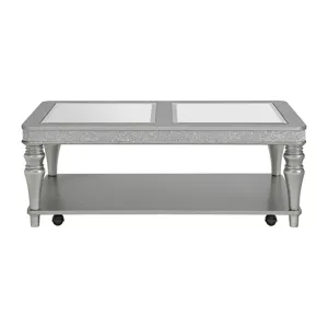 Avril Coffee Table with Casters in Silver