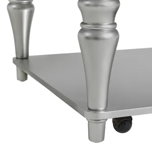 Avril Coffee Table with Casters in Silver