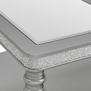 Avril Coffee Table with Casters in Silver