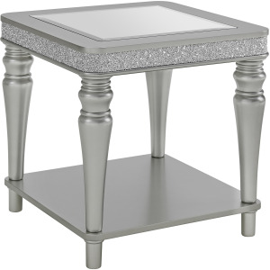 Avril End Table in Silver