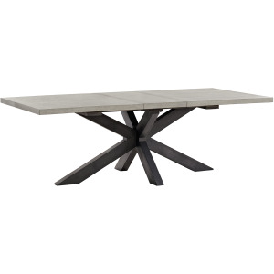 Axel Rectangular Dining Table with Light Grey Top & 18
