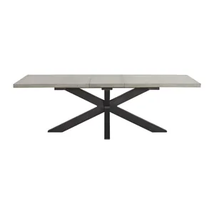 Axel Rectangular Dining Table with Light Grey Top & 18\" Leaf in Espresso